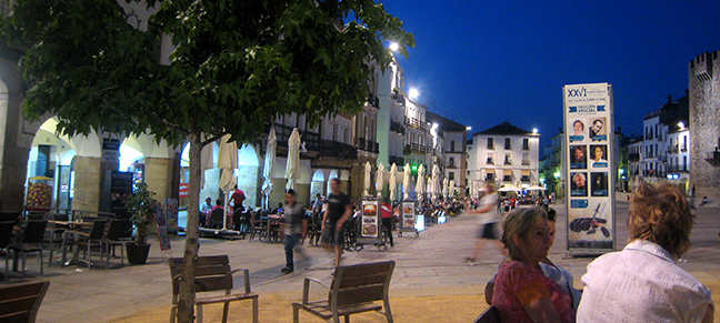 caceres at night, old spanish city