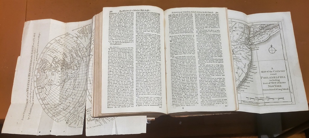 Pages from the 1776 Gentleman's Magazine