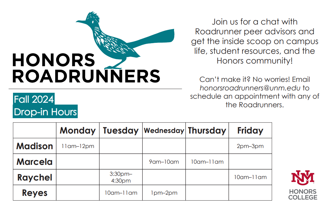 Roadrunner drop in hours flyer