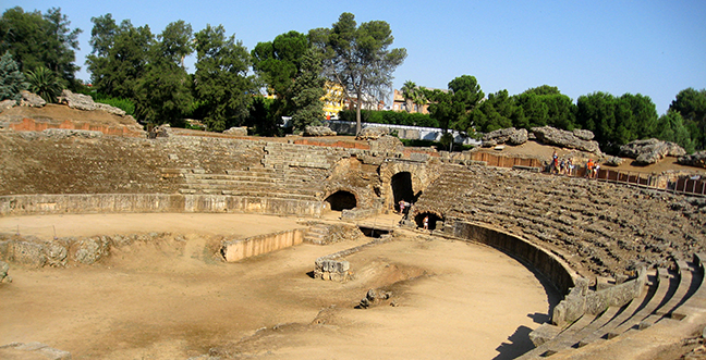 ruins of an ancient bull fighting ring
