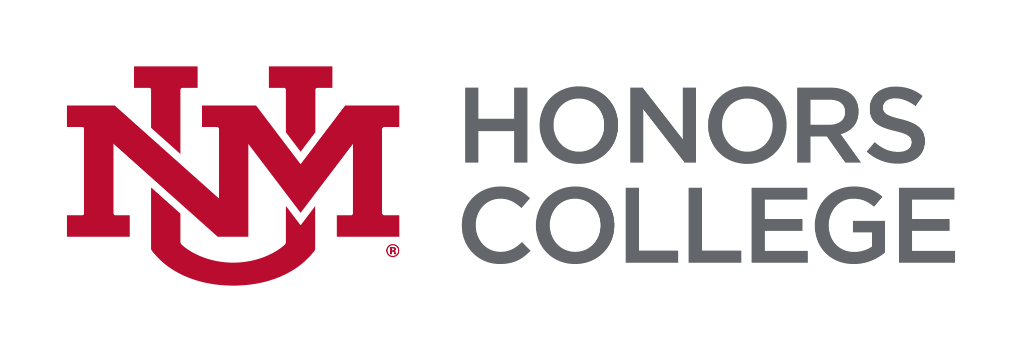 Image of Honors College Logo in Red and Grey letters