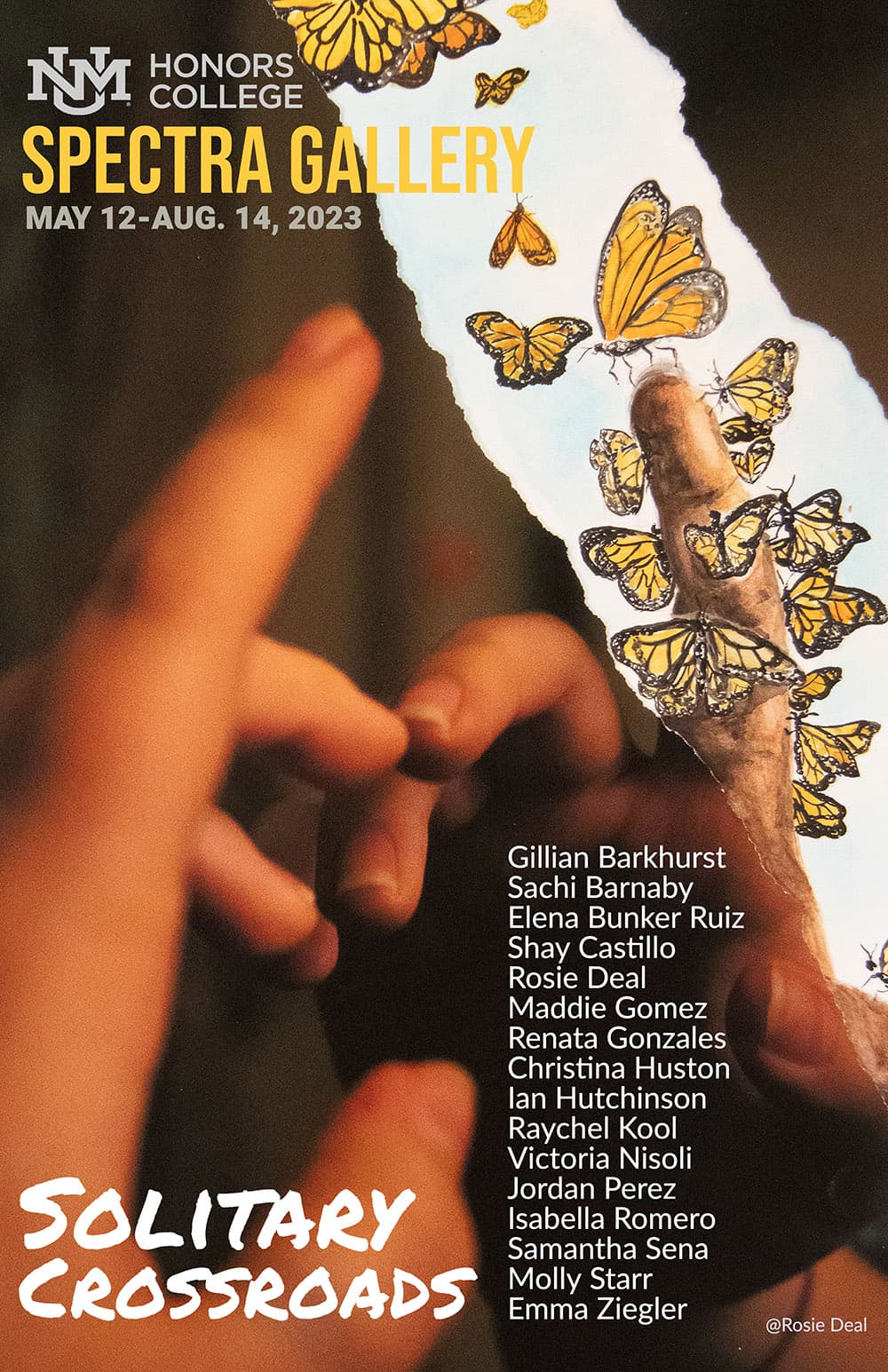 flyer with solitary crossroads exhibition details